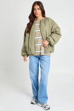 Veste Bomber Oversize À Col Froncé