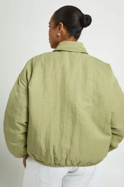 Veste Bomber Oversize À Col Grande Taille