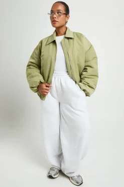 Veste Bomber Oversize À Col Grande Taille