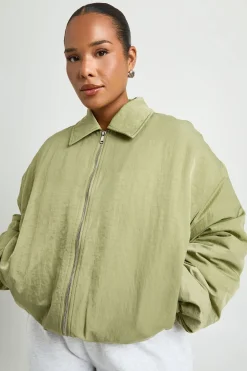 Veste Bomber Oversize À Col Grande Taille