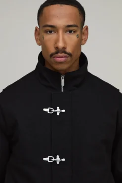 Veste Bomber Oversize À Col Montant En Sergé Avec Fermoir Métallique