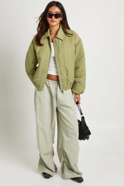Veste Bomber Oversize À Col Étalé