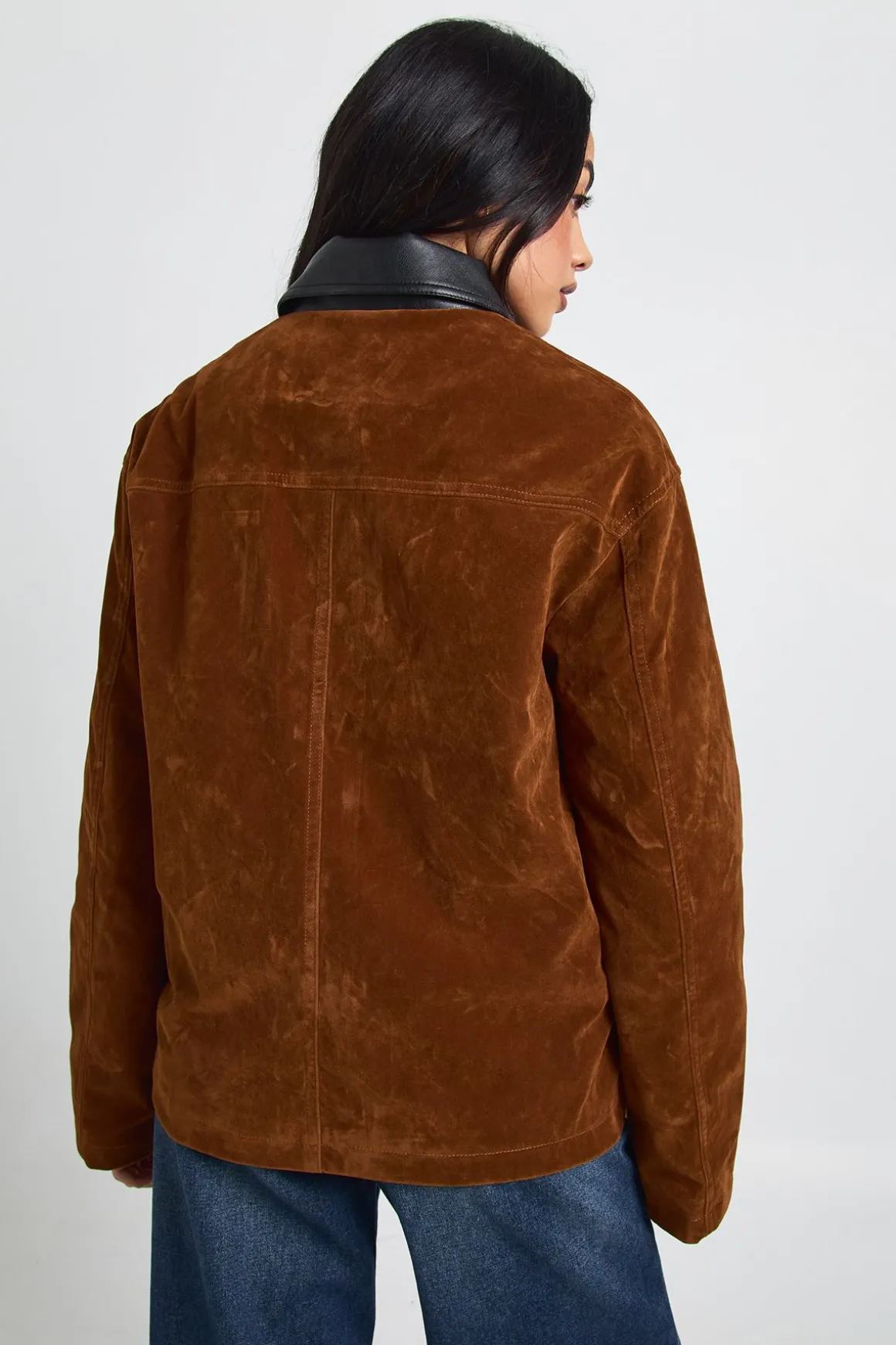 Veste Bomber Oversize en Daim