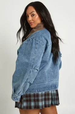 Veste bomber oversize en denim Plus