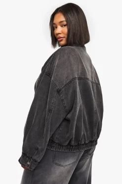 Veste bomber oversize en denim Plus