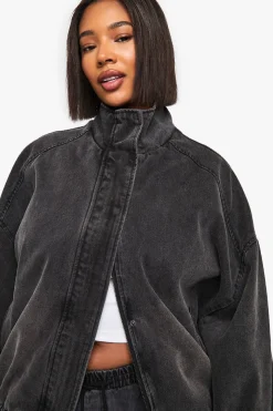 Veste bomber oversize en denim Plus