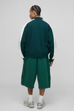 boohooMAN Veste bomber oversize en jersey à col moto<Homme Manteaux Et Vestes