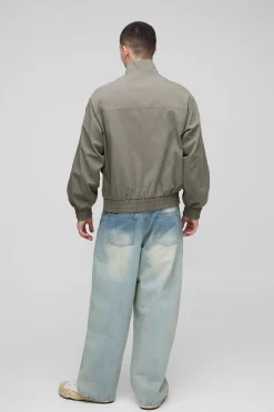 boohooMAN Veste bomber oversize en sergé avec col entonnoir et détails de poches<Homme Manteaux Et Vestes