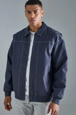 boohooMAN Veste bomber oversize en synthétique avec détails en panneaux, en<Homme Manteaux Et Vestes