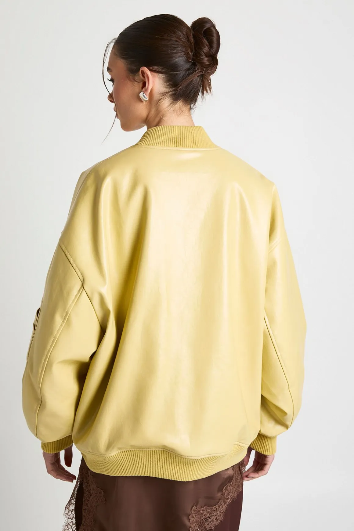 Veste Bomber Oversize en synthétique Verni