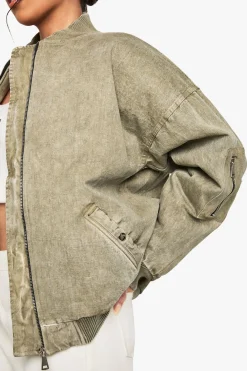 Veste Bomber Oversize Look Lavé