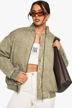 Veste Bomber Oversize Look Lavé