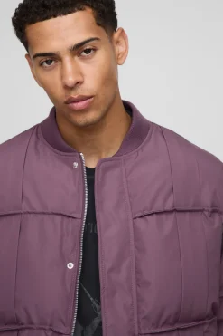 boohooMAN Veste bomber à panneaux plissés et coupe oversize<Homme Manteaux Et Vestes