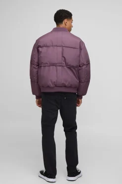 boohooMAN Veste bomber à panneaux plissés et coupe oversize<Homme Manteaux Et Vestes