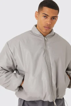 boohooMAN Veste bomber puffer boxy en synthétique à rembourrage volumineux<Homme Manteaux Et Vestes