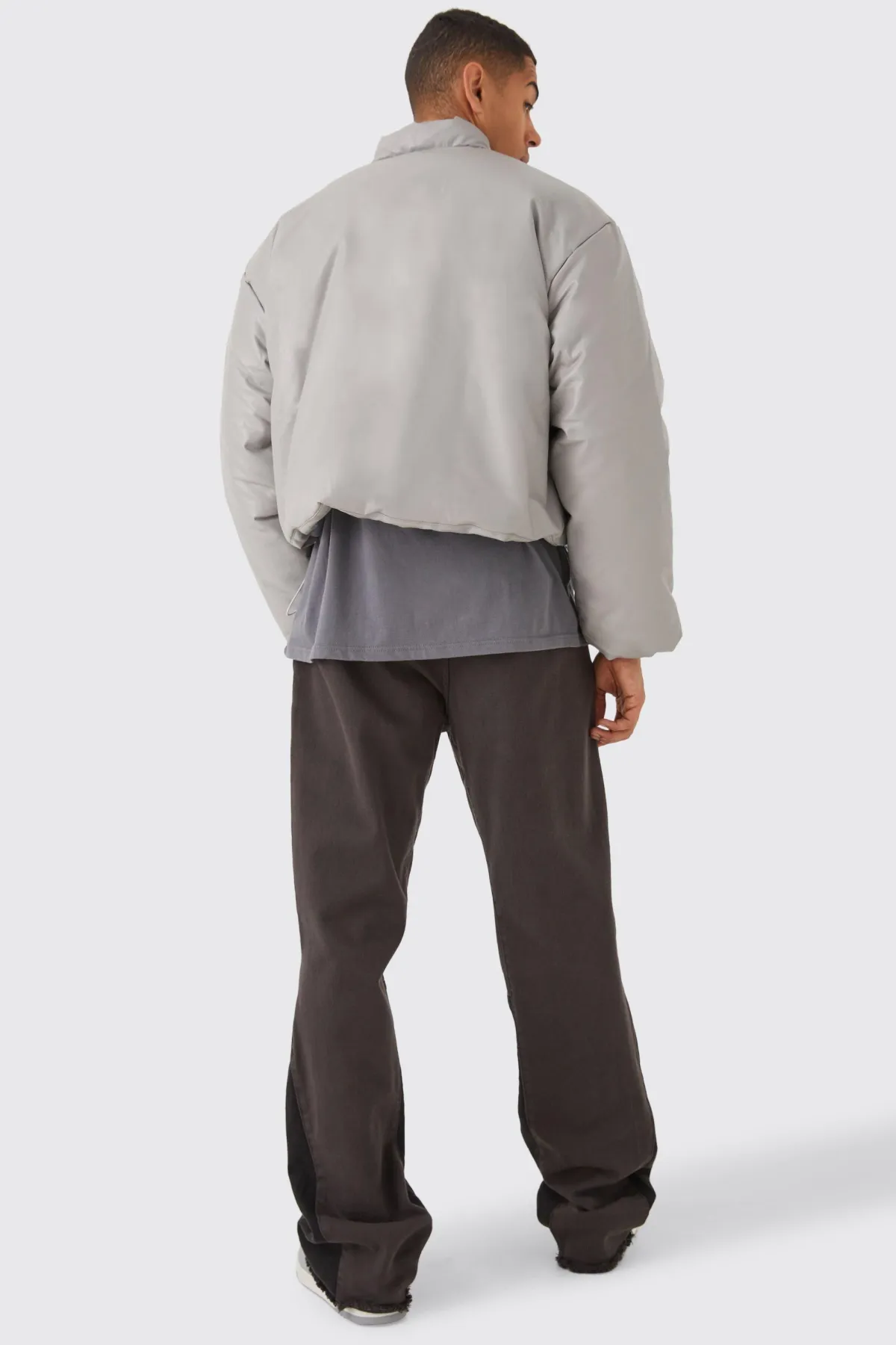 boohooMAN Veste bomber puffer boxy en synthétique à rembourrage volumineux<Homme Manteaux Et Vestes