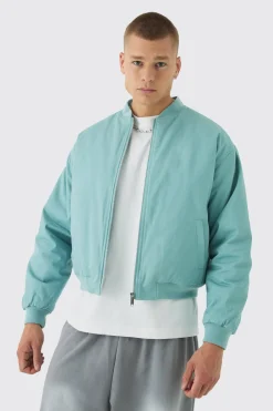 boohooMAN Veste bomber rembourrée en twill à appliqué Boxy OFCL en<Homme Manteaux Et Vestes