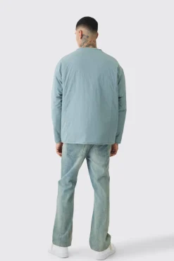 Veste bomber rembourrée, surdimensionnée, sans col, haute en ardoise