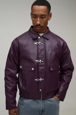 boohooMAN Veste Bomber Réversible Coupe Ample En Synthétique Et Carreaux Avec Fermeture Pompier<Homme Manteaux Et Vestes