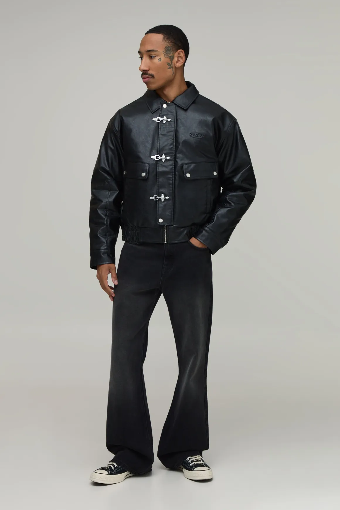 Veste Bomber Réversible Coupe Boxy En Synthétique & Carreaux Avec Fermoir De Pompier