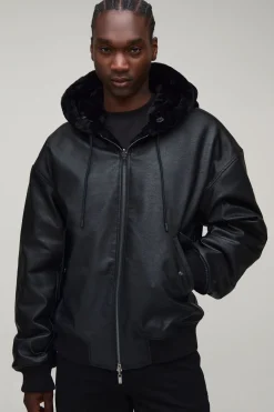 Veste Bomber Réversible Oversize À Casynthétiqueche En Synthétique Et Synthétiquecuir Pour Homme Grand