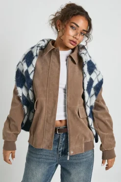 Veste bomber style suédé