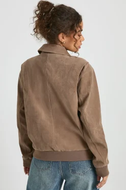 Veste bomber style suédé