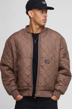 Veste bomber surdimensionnée à doublure matelassée en losanges
