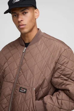 Veste bomber surdimensionnée à doublure matelassée en losanges