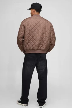 Veste bomber surdimensionnée à doublure matelassée en losanges