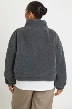 Veste bomber Teddy boxy pour grandes tailles