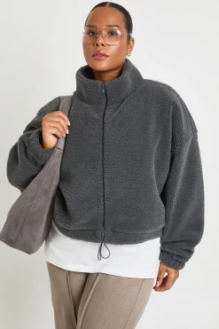 Veste bomber Teddy boxy pour grandes tailles