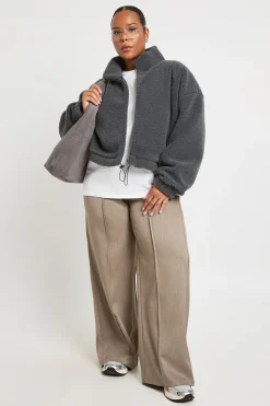 Veste bomber Teddy boxy pour grandes tailles