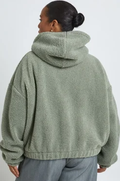 boohoo Veste Bomber Teddy À Casynthétiqueche Grande Taille<Femme Vestes & Manteaux