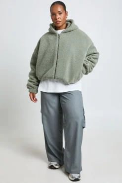 boohoo Veste Bomber Teddy À Casynthétiqueche Grande Taille<Femme Vestes & Manteaux