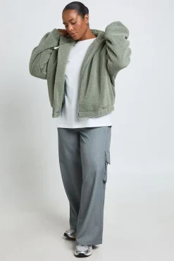 boohoo Veste Bomber Teddy À Casynthétiqueche Grande Taille<Femme Vestes & Manteaux