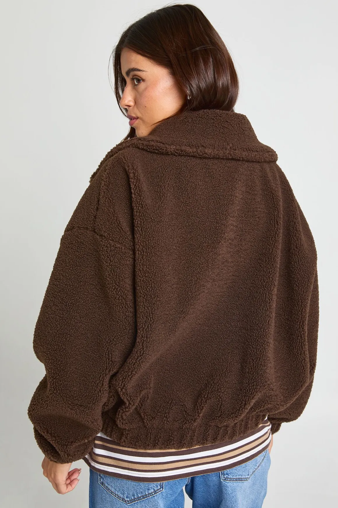 Veste Bomber Teddy À Col Montant