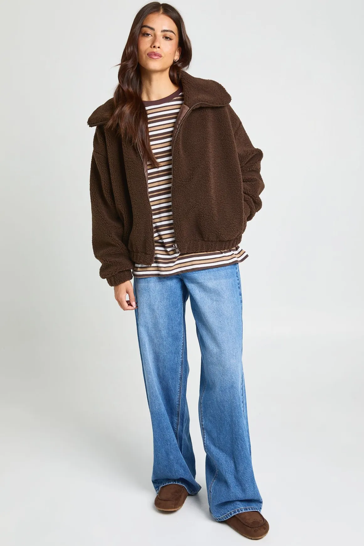 Veste Bomber Teddy À Col Montant