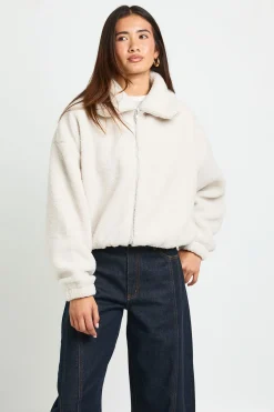 boohoo Veste Bomber Teddy À Col Montant<Femme Vestes & Manteaux|Manteaux Teddy