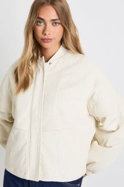 Veste bomber texturée sans col