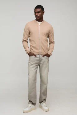 Veste bomber tricotée élégante à coupe régulière
