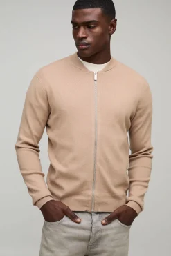 Veste bomber tricotée élégante à coupe régulière