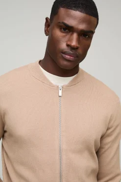 Veste bomber tricotée élégante à coupe régulière
