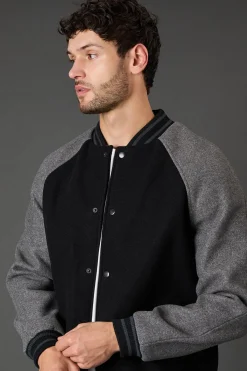 Burton Veste Bomber Universitaire Aspect Laine e<Homme Manteaux Et Vestes
