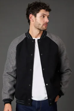 Burton Veste Bomber Universitaire Aspect Laine e<Homme Manteaux Et Vestes