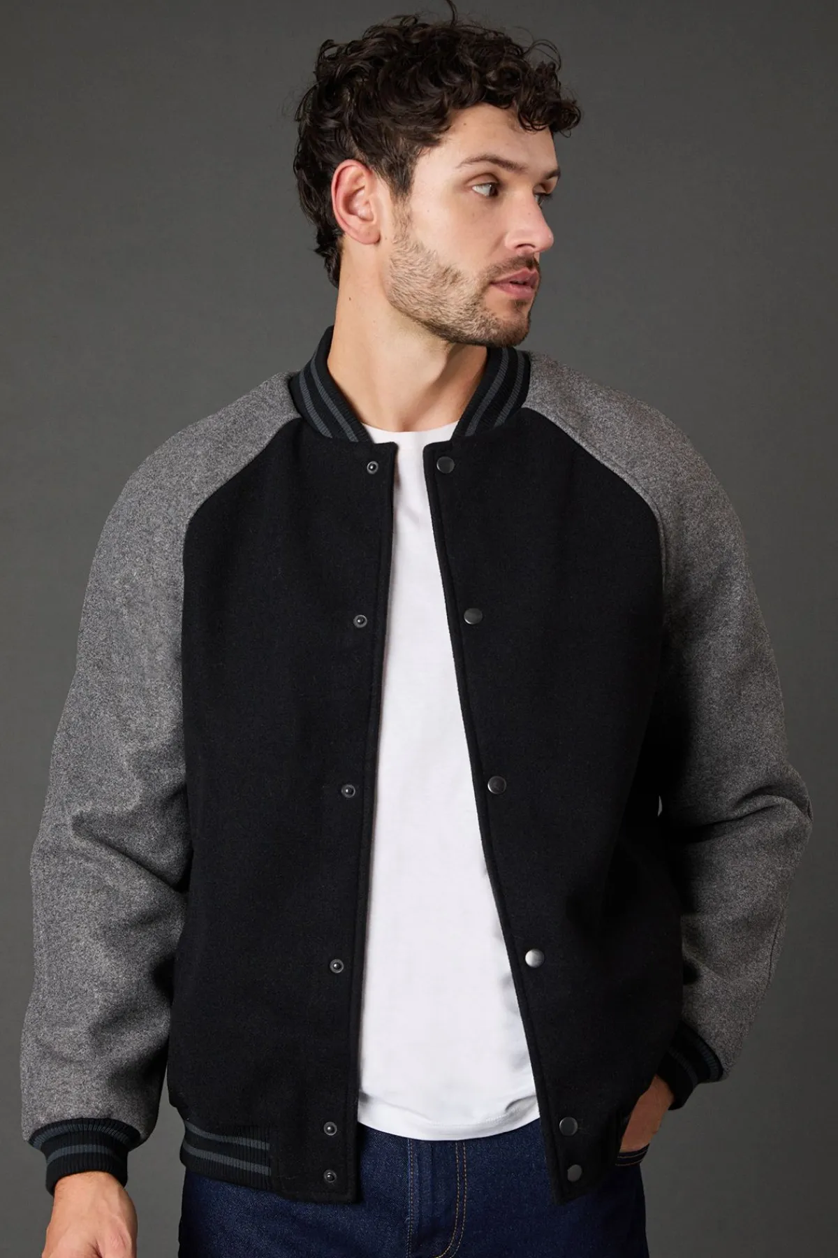 Burton Veste Bomber Universitaire Aspect Laine e<Homme Manteaux Et Vestes