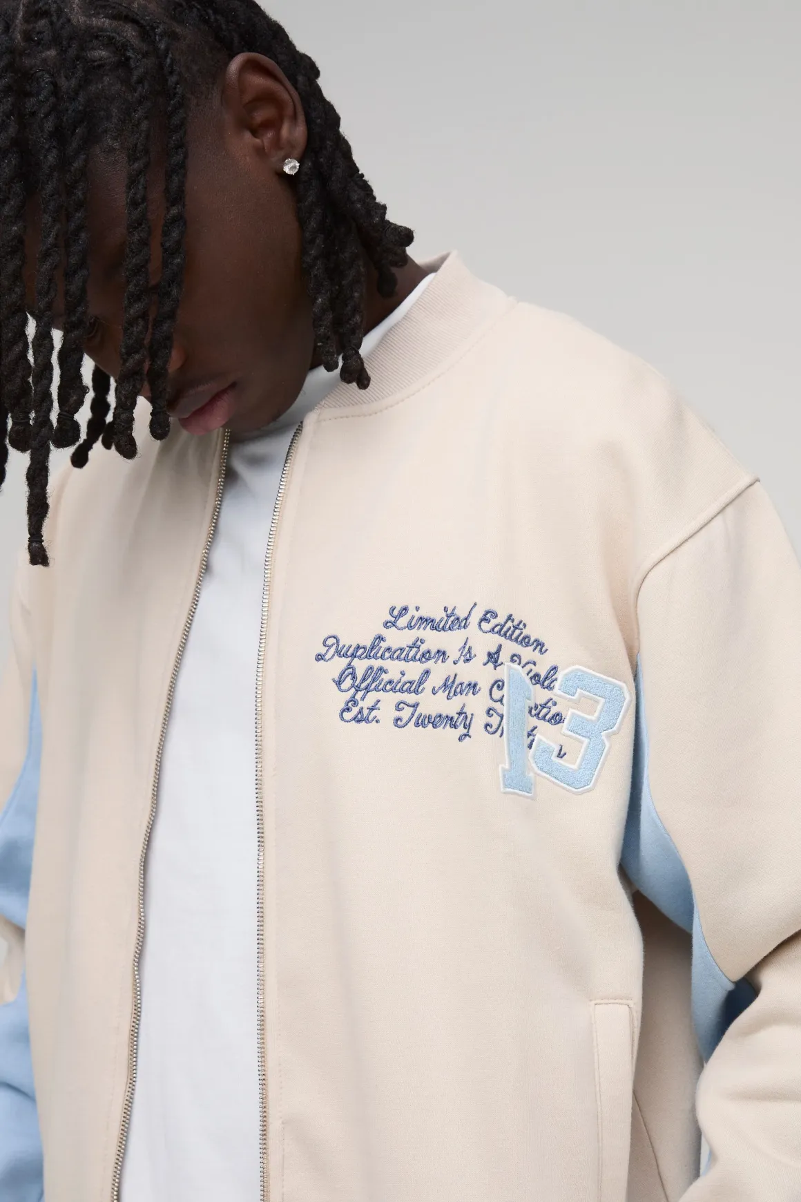 Veste Bomber Universitaire Coupe Ample En Jersey Avec Appliqués