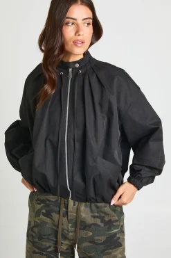 boohoo Veste Bomber Zippée Avec Détail Froncé<Femme Vestes & Manteaux|Bombers