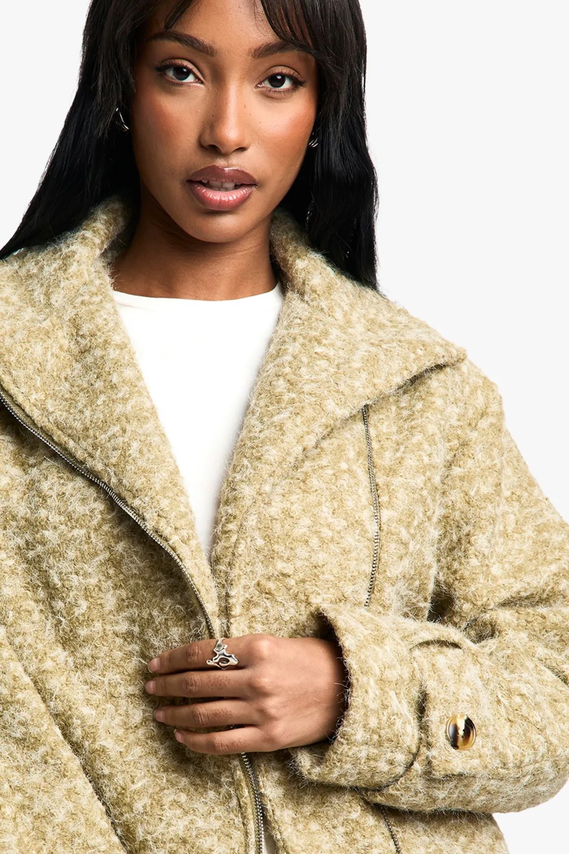 Veste Boucle Wool Look