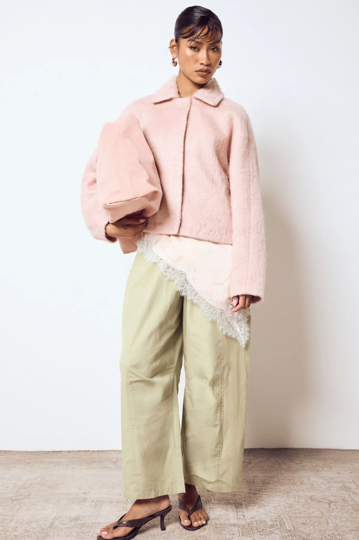 boohoo Veste Boutonnée Aspect Laine<Femme Vestes & Manteaux